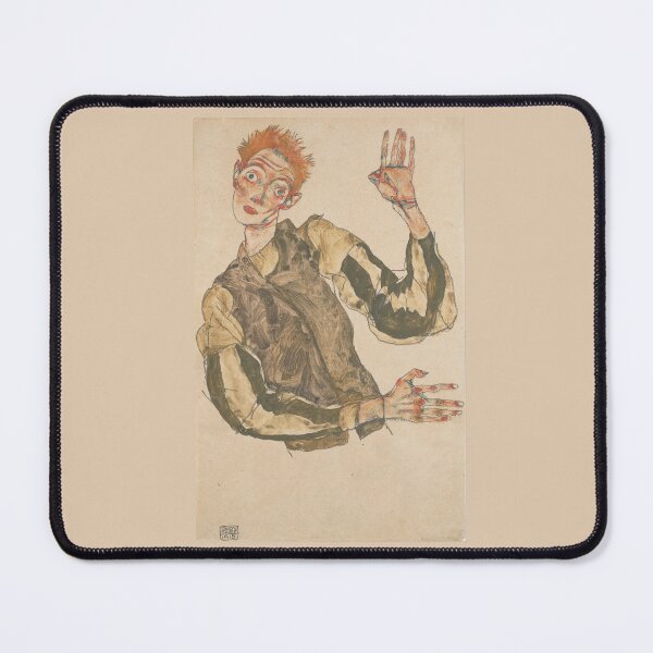 Item preview, Egon Schiele Self-Portrait with Striped Sleeves designed and sold by TeeARTHY.