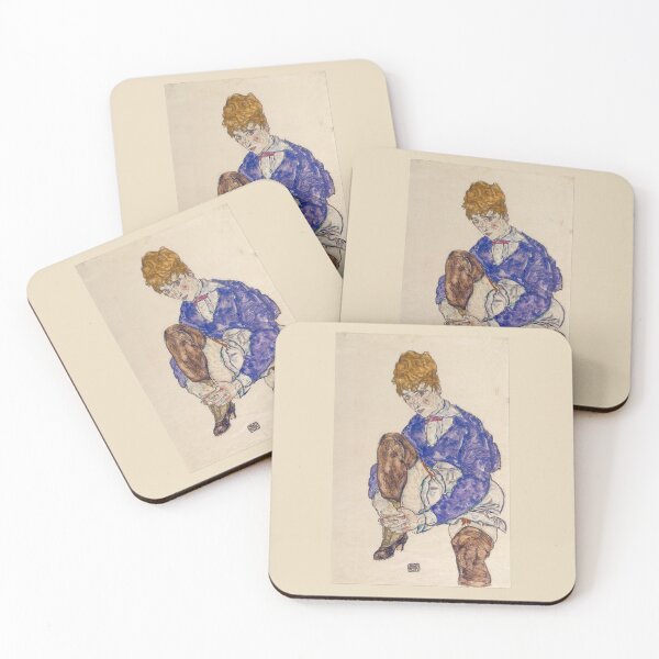 Item preview, Egon Schiele Portrait of the Artist’s Wife Seated, Holding Her Right Leg designed and sold by TeeARTHY.