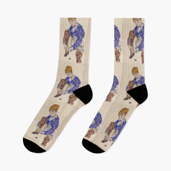Item preview, Egon Schiele Portrait of the Artist’s Wife Seated, Holding Her Right Leg designed and sold by TeeARTHY.