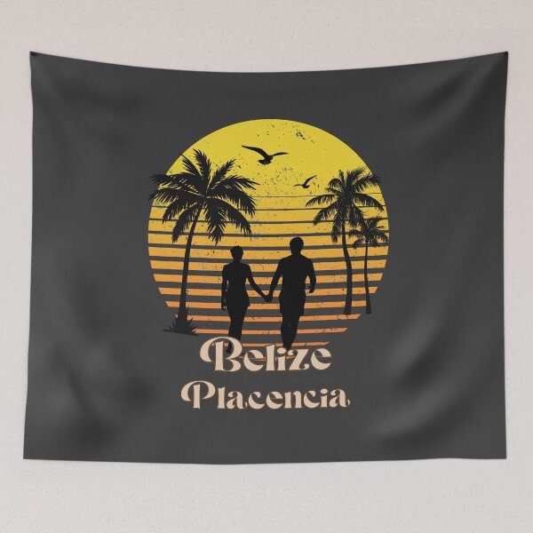 Item preview, Belize Placencia retro sunset palm trees designed and sold by TipTopTapo.