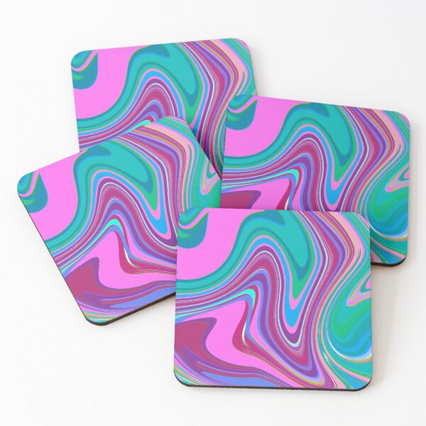 Item preview, Modern Liquid Swirl Abstract Pattern Vibrant Neon Blue, Blue Tones, Pink and Blue, Purple, Pink Tones, Marble Multicolor Design designed and sold by theprintedclub.