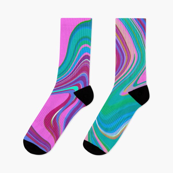 Item preview, Modern Liquid Swirl Abstract Pattern Vibrant Neon Blue, Blue Tones, Pink and Blue, Purple, Pink Tones, Marble Multicolor Design designed and sold by theprintedclub.