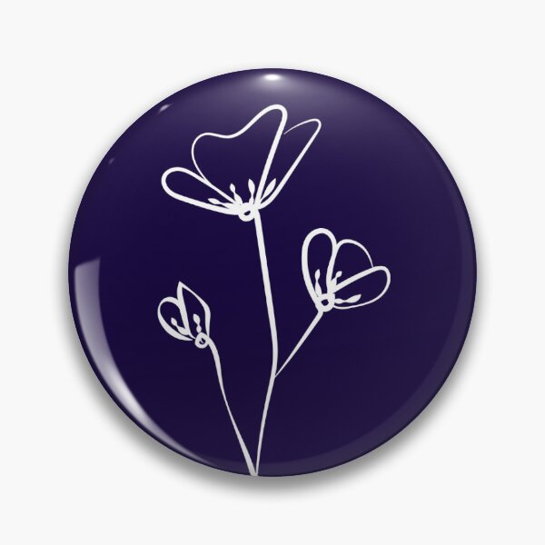 Item preview, Minimalist line art flower royal blue, miror pics designed and sold by Livity.