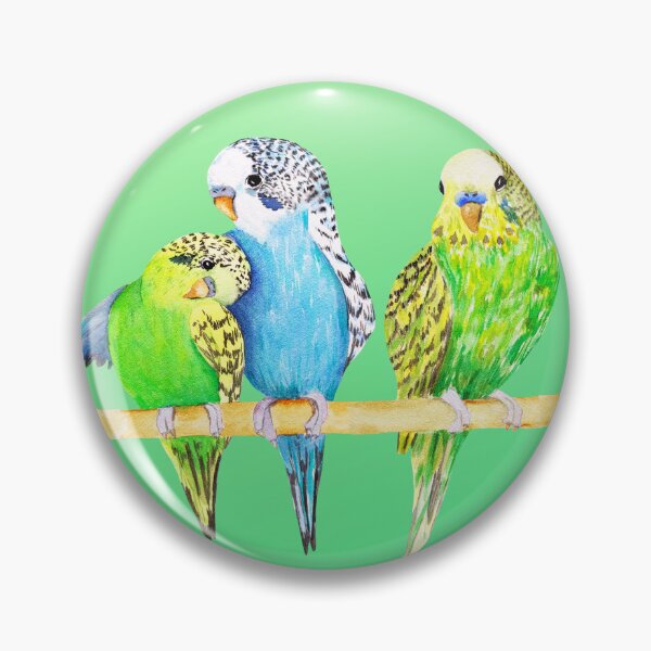 Item preview, Funny watercolor budgies designed and sold by Tschousef.