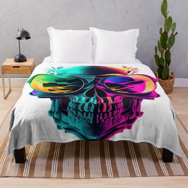 Item preview, Vibrant Skull with Sunglasses #2 - Funny designed and sold by CoyoteStudio.