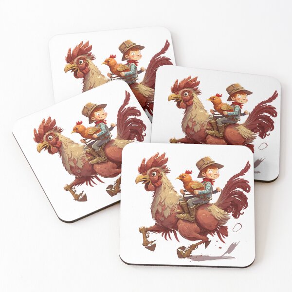 Item preview, Little boy in riding rooster designed and sold by ArtShanth.