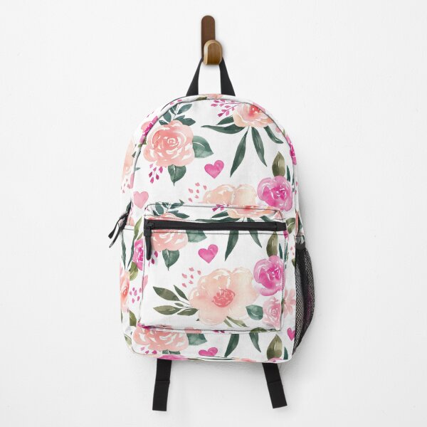 Vista previa del artículo con la obra «Patrón floral cariño, rubor rosa acuarela floral, día de San Valentín corazones florales», diseñado y vendido por cateandrainn.