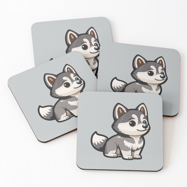 Item preview, Husky Puppy - Siberian Husky Dog Kawaii Cartoon designed and sold by UncannyCanvas.
