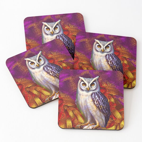 Item preview, White Owl With Abstract Colorful Background designed and sold by Rell1970.