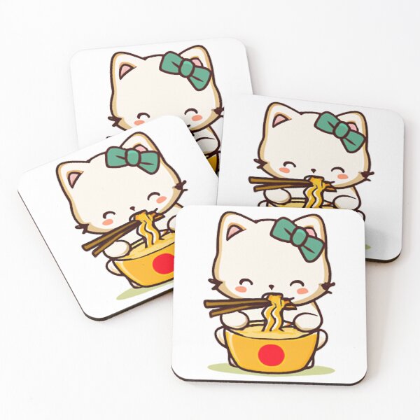 Item preview, Cute little cat eating ramen,kawaii designed and sold by BRITPRI.
