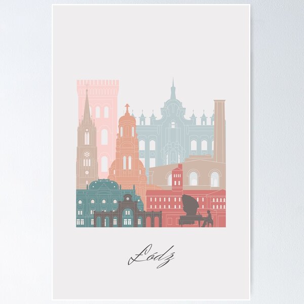 Artikel-Vorschau von Lodz, Polen, Karte Skyline - 01-Stil, designt und verkauft von Filippo Usai.