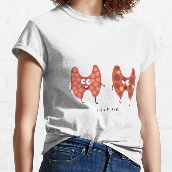 Healthy vs Unhealthy Thyroid Infographic Illustration Classic T-Shirt
