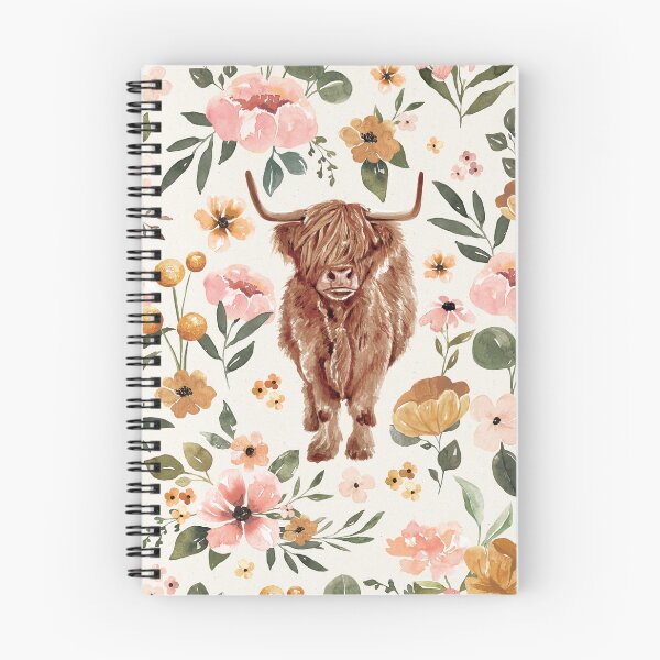 Item preview, Highland Cow Boho Floral designed and sold by cateandrainn.