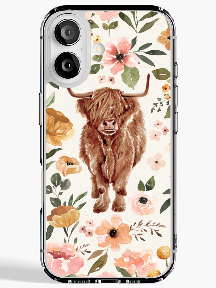 Highland Cow Boho Floral