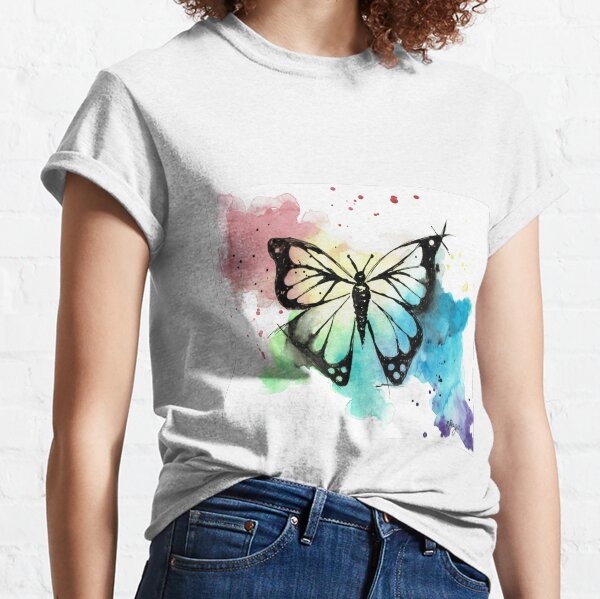 Butterfly in Watercolor and India Ink Classic T-Shirt