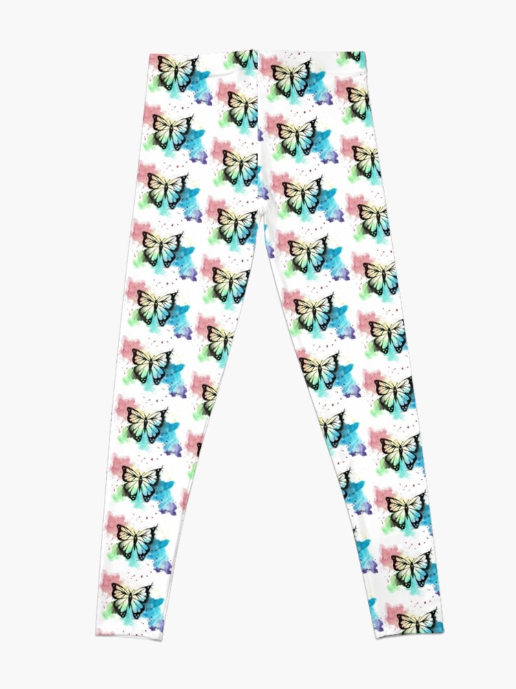 Alternate view of Butterfly in Watercolor and India Ink Leggings