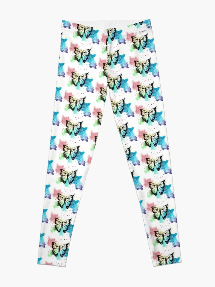 Alternate view of Butterfly in Watercolor and India Ink Leggings