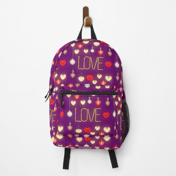 Item preview, Retro heart-shaped bulbs and neon LOVE sign on a pink background designed and sold by enchantedsofa.