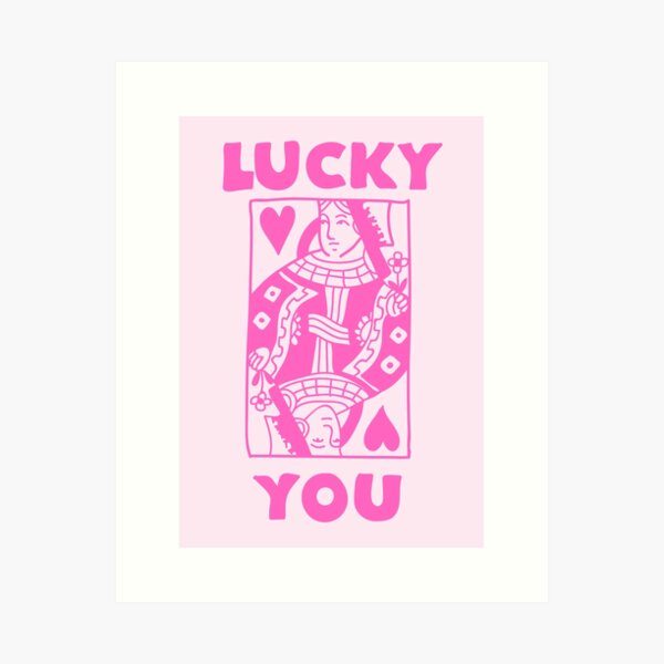 Lucky You - Queen of Hearts - Red Art Print