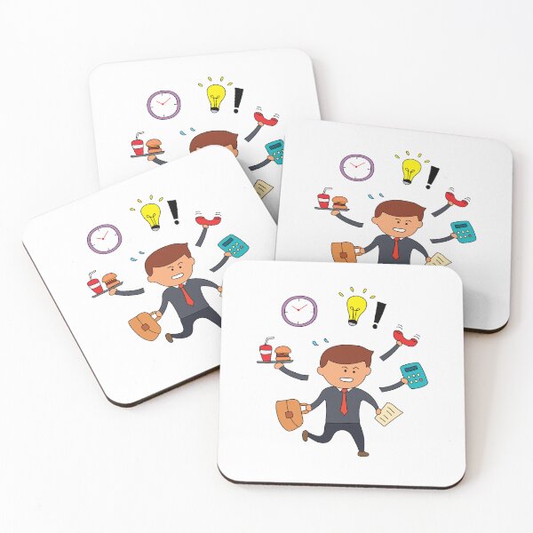 Item preview, kids drawing of Business man multitasking designed and sold by wordspotrayal.