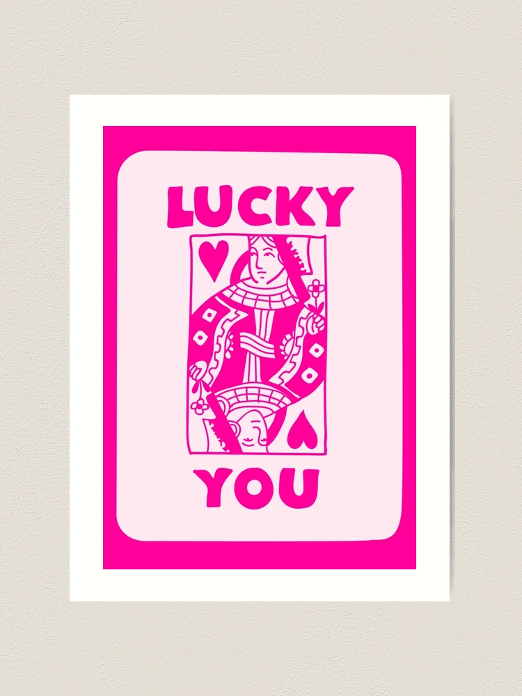 Lucky You - Queen of Hearts - Red Art Print