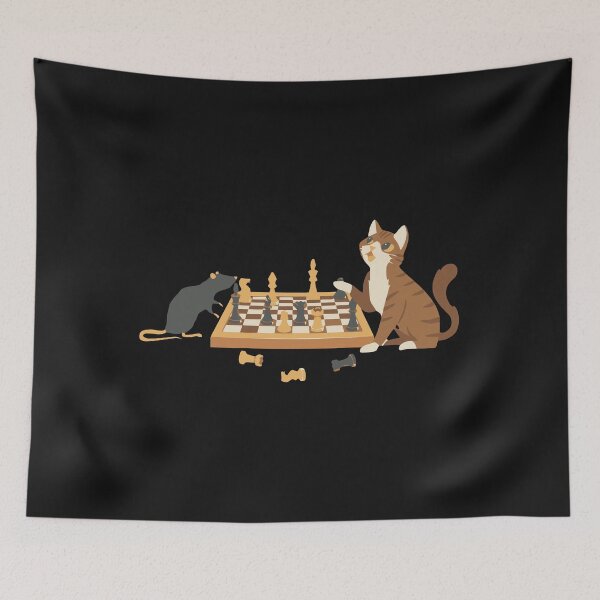 Item preview, Cat And Mouse Playing Chess designed and sold by janutigar.