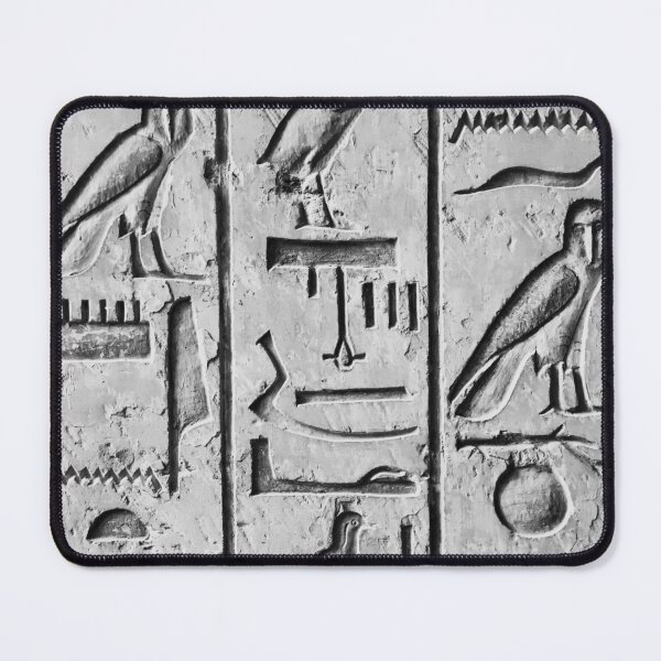Item preview, Hieroglyphics Carved into Stone Black and White Digital Art designed and sold by Gogmagosh.