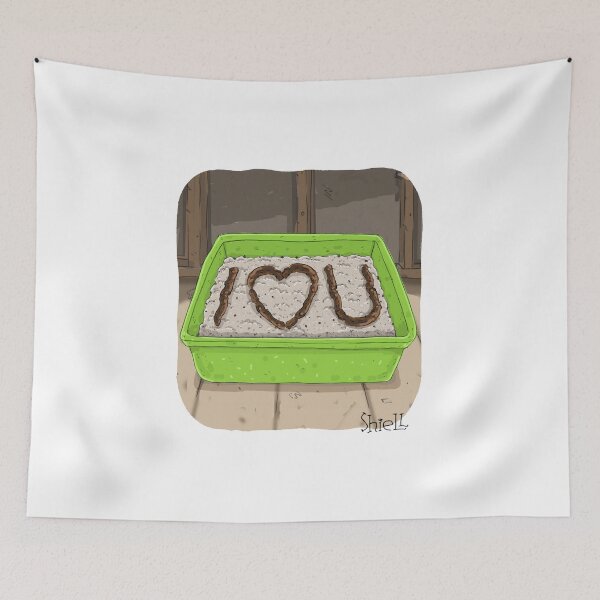 Item preview, I LOVE YOU LITTER BOX. designed and sold by wanderingmelon.