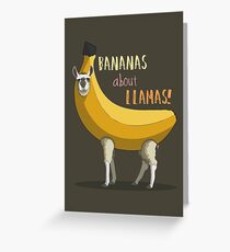 Bananen Über Lamas! Grußkarte