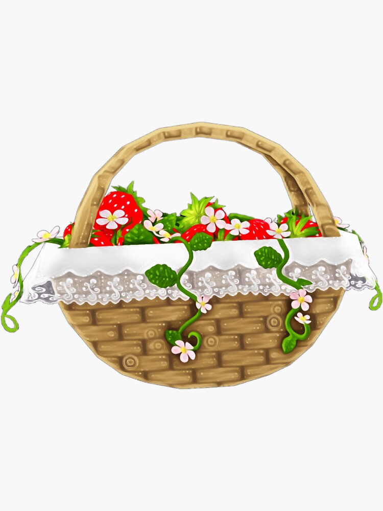 "Strawberry Picking Basket" Sticker for Sale by valkyriekai Redbubble