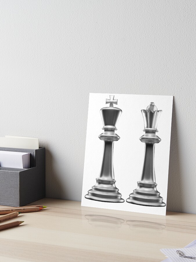 Queen and King Chess pieces | Art Board Print