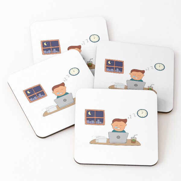 Item preview, cute sleepy worker designed and sold by wordspotrayal.