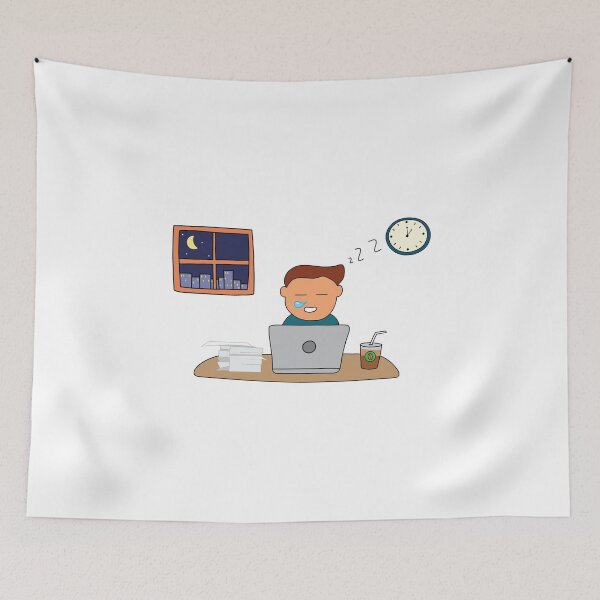 Item preview, cute sleepy worker designed and sold by wordspotrayal.