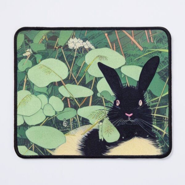 Item preview, Vintage Cottagecore Black Fluffy Rabbit Loves Nature designed and sold by wigobun.