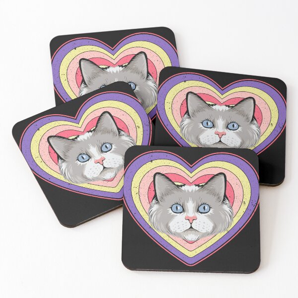 Item preview, Valentine’s Day Cat Vintage Retro Heart designed and sold by AnimalsSpace.
