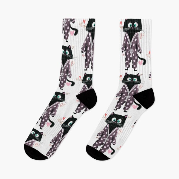 Item preview, funny saying life is better in pajamas-black cat wearing pajamas designed and sold by TANMIRET ⭐️⭐️⭐️⭐️⭐️.