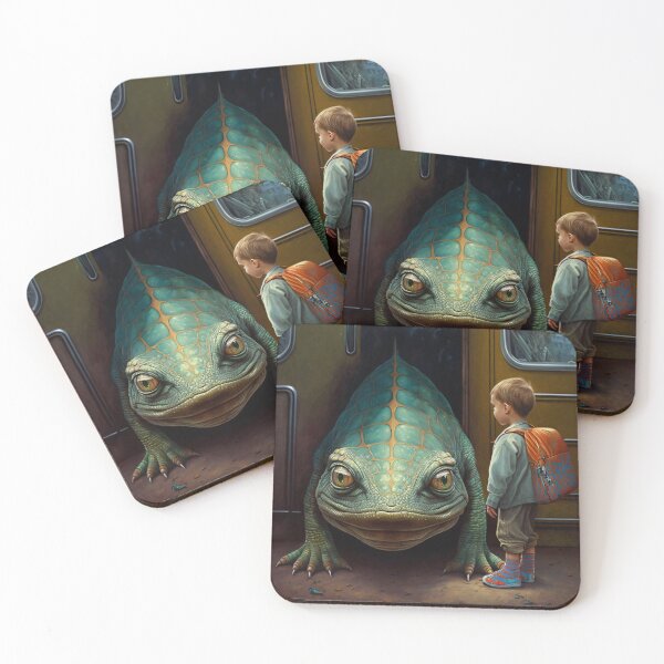 Item preview, A giant Lizard and her friendbaby frogs designed and sold by Paintograma.