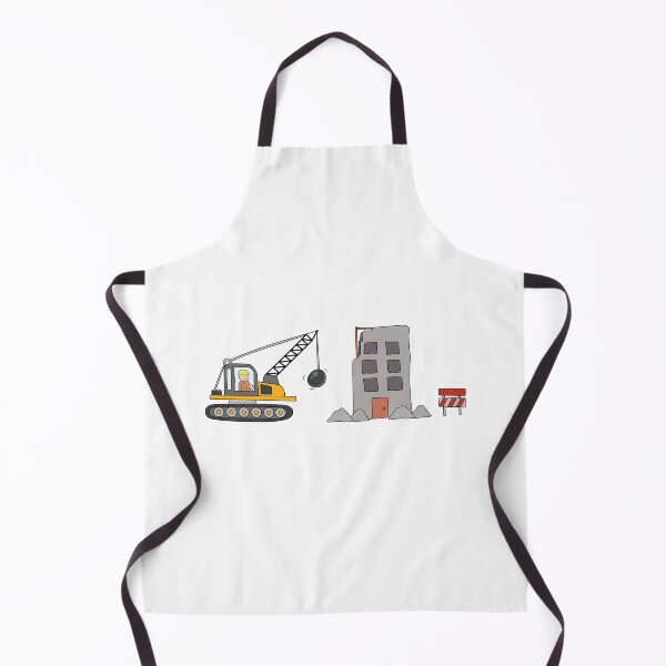 Item preview, kids drawing construction site with demolition truck and wrecked building designed and sold by wordspotrayal.