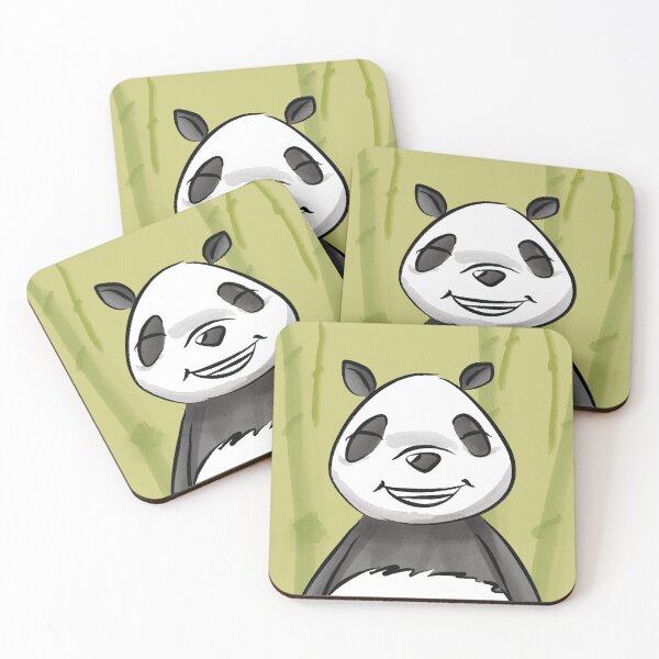 Item preview, Happy panda with green bamboo background. Square designed and sold by Bram Tanamal.
