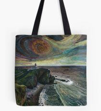 Stoer Head Lighthouse - Embroidery - Textile Art Tote Bag