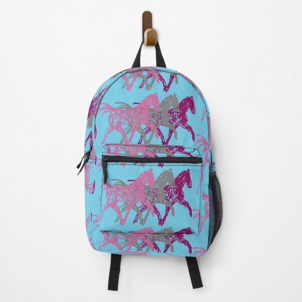 Item preview, Cute Bright Happy Three Abstract Wild and Free Horses Trotting in Colour Together designed and sold by DappleDesign.
