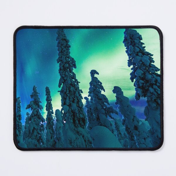 Item preview, BEAUTIFUL BLUE NORTHERN LIGHTS OVER THE TREES designed and sold by MJ96-PRO.