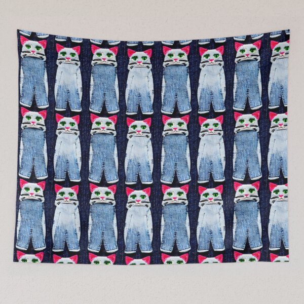 Item preview, Cats in double denim, cats lovers gifts  designed and sold by KoroCincoCats.