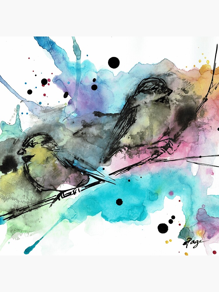 Chickadees by emilypageart
