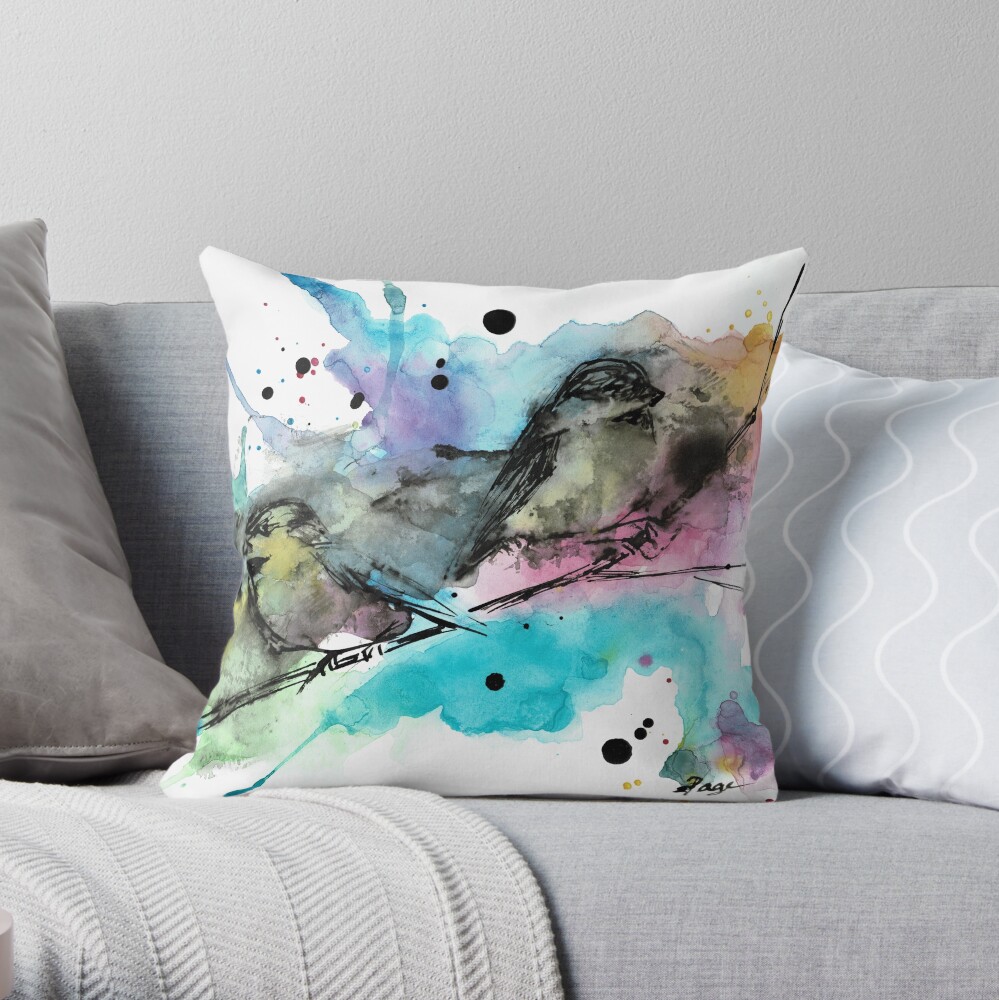 Chickadees Throw Pillow
