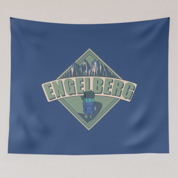Item preview, Engelberg Switzerland Vintage Backpack Hiking Design designed and sold by CynthiaGraphics.
