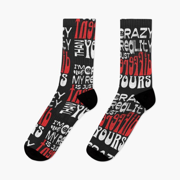 Item preview, Alice's Adventures in Wonderland Cheshire cat's quote:  I'm not crazy my reality is just different than yours, Black designed and sold by zicutza.