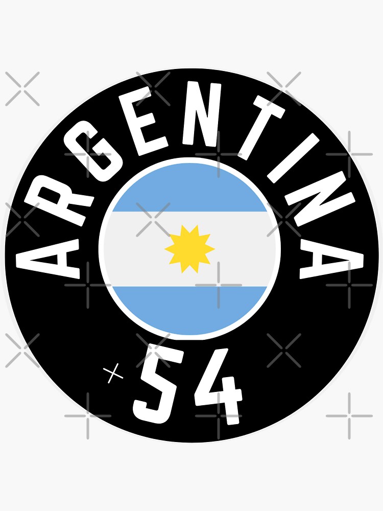 ARGENTINA country code +54 badge&rdquo; Sticker for Sale by LeddsoDello 