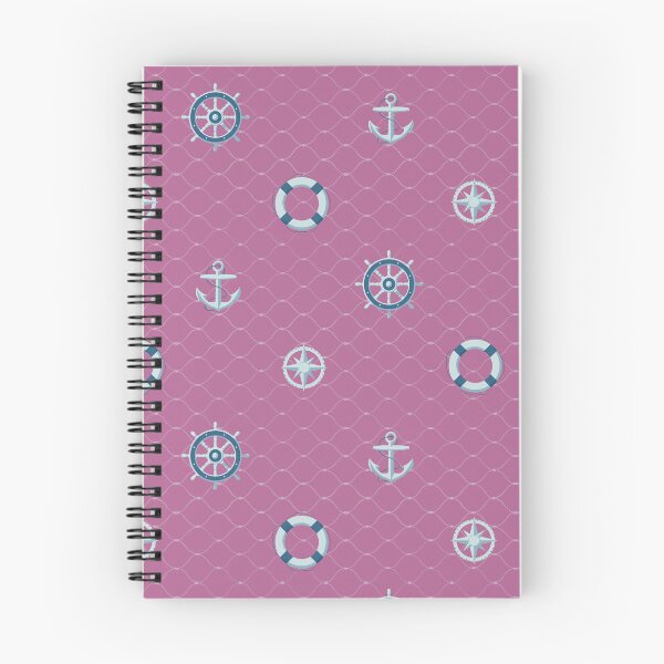 Item preview, Nautical Pattern on Mulberry Pink designed and sold by Bluematerials.