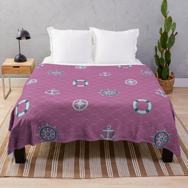 Item preview, Nautical Pattern on Mulberry Pink designed and sold by Bluematerials.